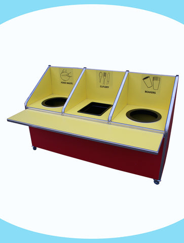 Juniors - Triple Recycle Unit - 2 x 72ltr Bin and 1 cutlery container