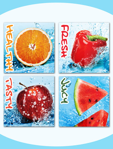 Secondary Square Wall Art - Fruits in Splashes