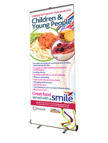 Roll Up Banner - 800mm Wide - Promoting School Meals
